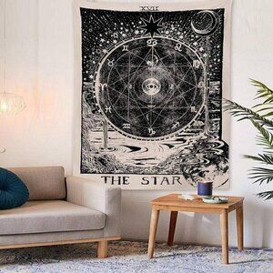 Urban Outfitters Tarot Star Wall Hanging Zodiac Tapestry Astrology Large 56x72"